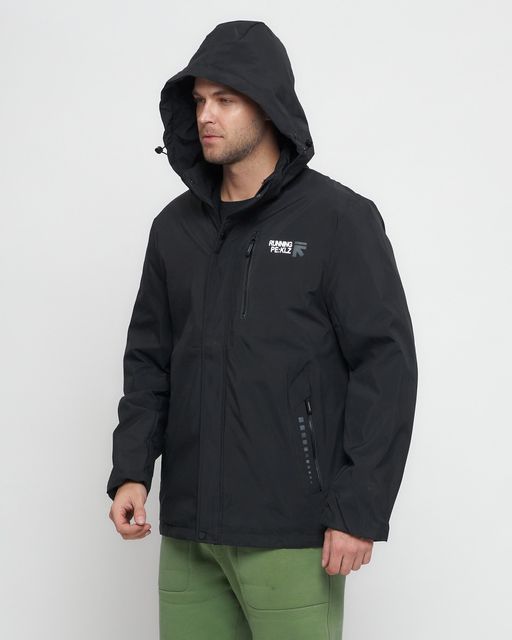 Куртка спортивная мужская большого размера черного цвета 88676Ch - Wonderrman фото 13