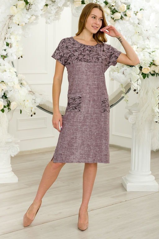 Туника женская из кулирки Льняная палитра-1 бордо