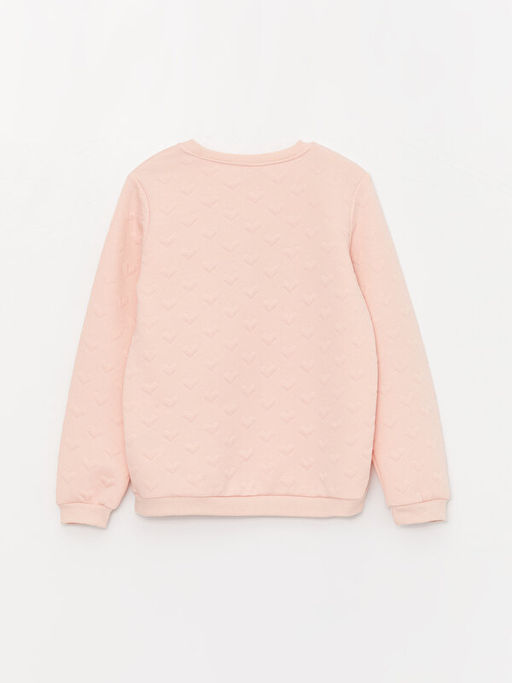 Bisiklet Yaka Bask?l? Uzun Kollu K?z ?ocuk Sweatshirt - Waikiki фото 3