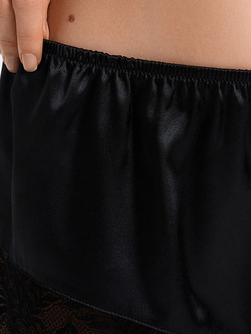 Комплект домашний женский черный с кружевом