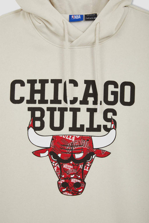 DeFactoFit Толстовка свободного покроя с капюшоном NBA Chicago Bulls  фото 7