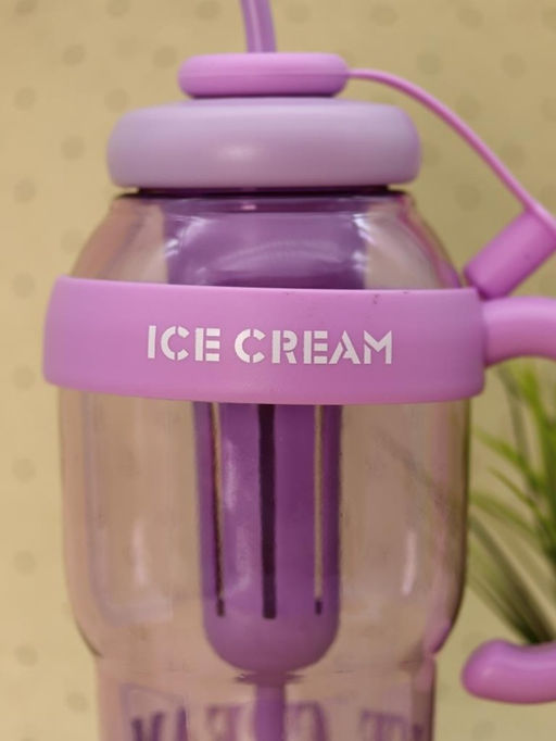 Бутылка с трубочкой "Ice cream" фиолетовая, 1400 мл