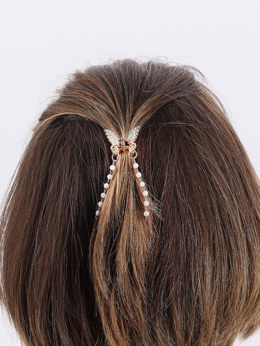 Цена за 6 шт. Крабик для волос «Милада», бусы, 2.5 см, золото