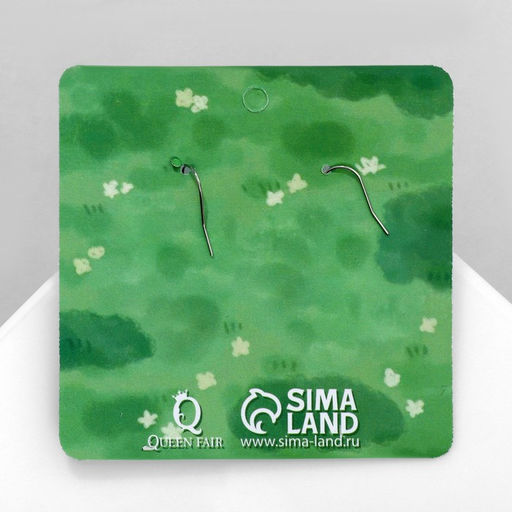 Серьги ассорти Радость барашки, цвет красно-серый в серебре - Queen fair фото 3