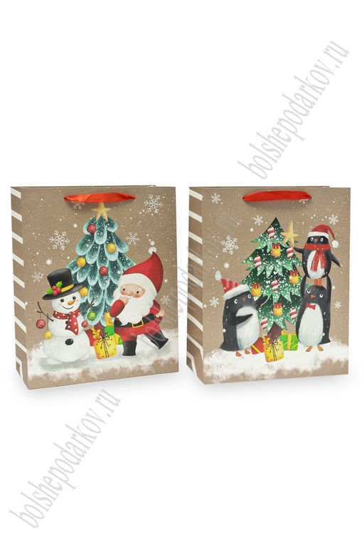 Пакет Новогодний 26*32*12 см (12 шт) SF-7569, микс №41 - Больше подарков фото 2