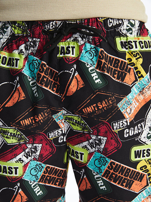 K?sa Boy Desenli Erkek Deniz ?ortu