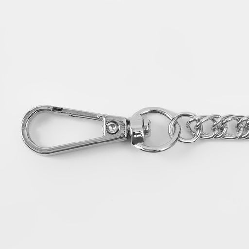 Цена за 2 шт. Цепочка для сумки, с карабинами, железная, 6 8 мм, 120 см, цвет серебряный - Арт узор фото 2