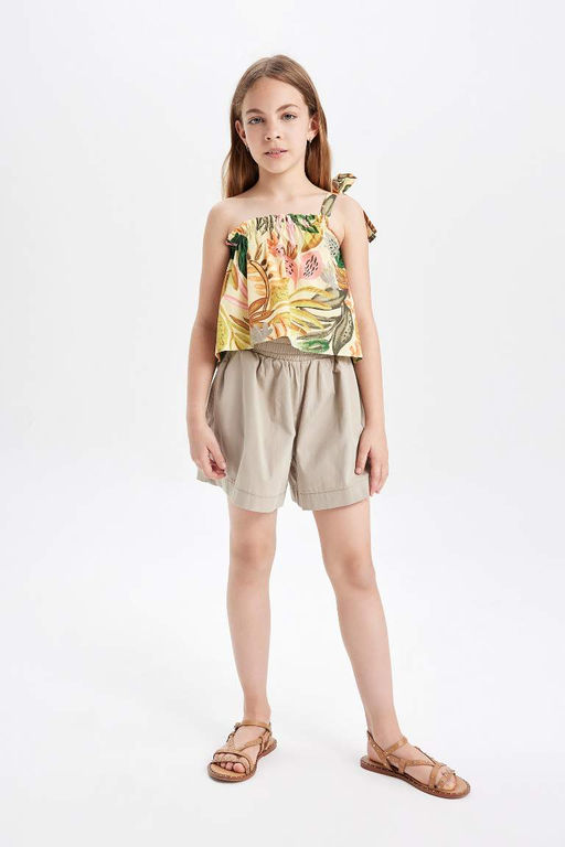 Блузка на одно плечо с узором для девочки - Defacto фото 2