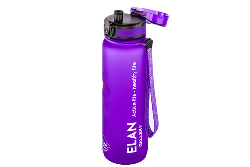 Бутылка для воды 1000 мл 7,8*7,8*28,5 см "Style Matte" с углублениями д/пальцев лаванда