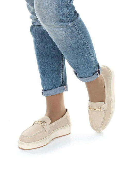 03-5062-5 BEIGE Лоферы женские (натуральная замша) - No name фото 3