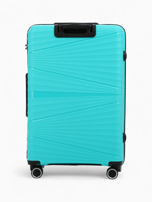 Чемодан на колёсах большой 111 л (L), на молнии, кодовый замок, 4 колеса, голубой