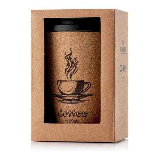 Термокружка дорожная Walmer Corky Coffee, 0.35 л, цвет пробковый  фото 4