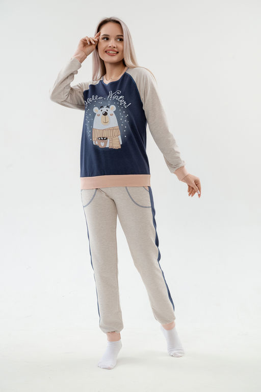 Костюм женский из футера Гамми индиго - Амадэль фото 2