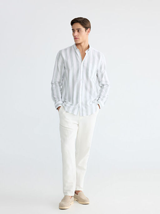 Regular Fit ?izgili Arm?rl? Erkek G?mlek