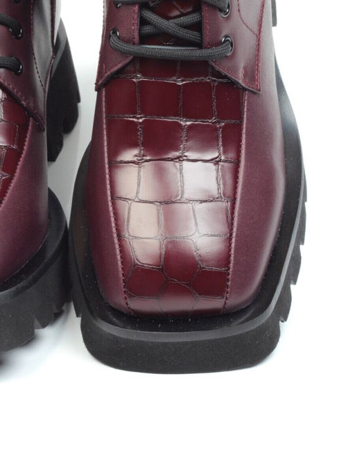 01-CG34-2 WINE Ботинки демисезонные женские (натуральная кожа, байка)