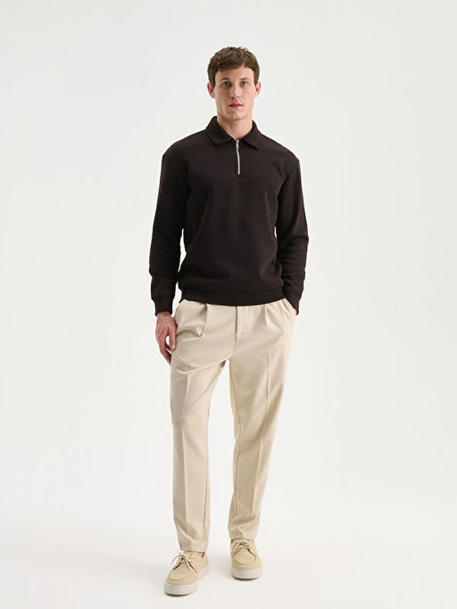 Polo Yaka Erkek Sweatshirt