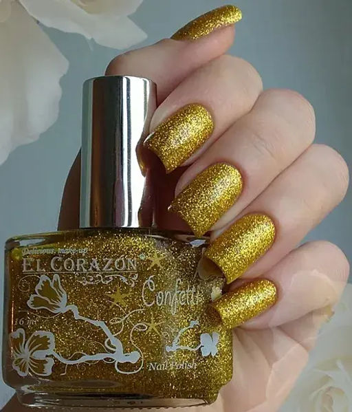 El Corazon Лак Confetti 507a золотой тёплый