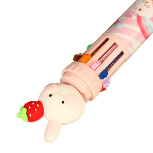 Цена за 36 шт. Ручка шариковая многоцветная «Зайчик» 10 цветов, 0.5 мм, МИКС (штрихкод на штуке)