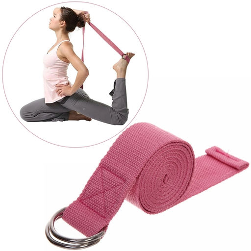 Цена за 2 шт. Ремень для йоги 180х4см, розовый