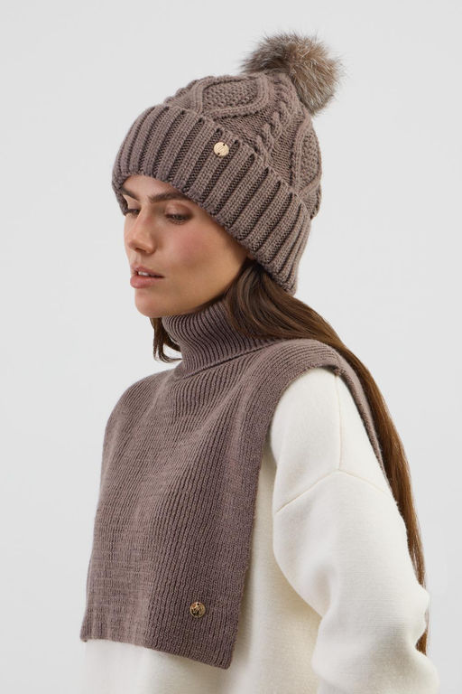 ЕВ 20017/ш/коричневый шапка жен