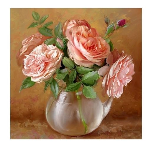 Molly. Алмазная мозаика KM0707 "Случайный букет" Бузин. (30х30) 25 цветов /20