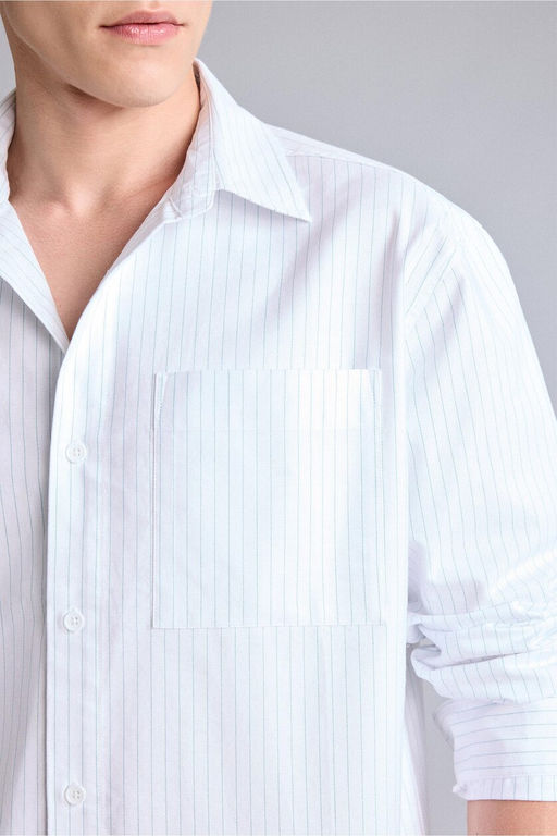 Boxy Fit Uzun Kollu _izgili G_mlek