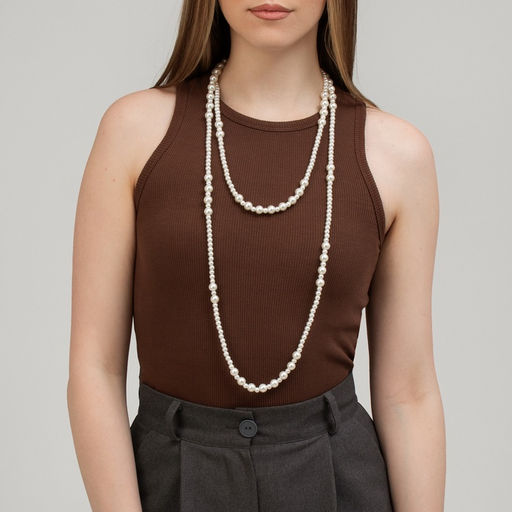 Бусы «Жемчуг» трансформер, шар №4,8, цвет белый в серебре, 150 см