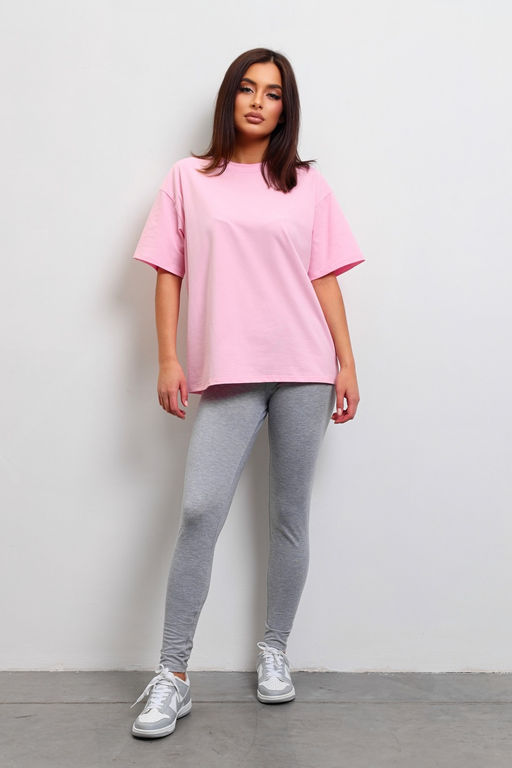 Легинсы женские из кулирки с лайкрой серый меланж макси