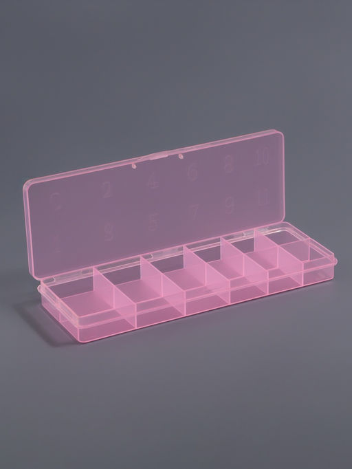 Цена за 2 шт. Органайзер для хранения мелочей, 12 секций, размер 18.4×6.7×2 см, прозрачный, розовый
