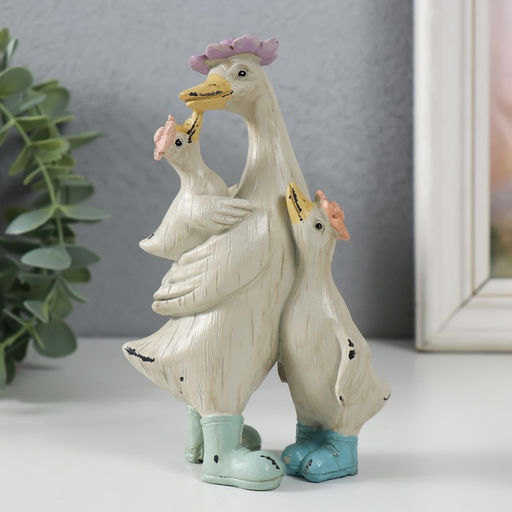 Фигурка полистоун «Гусыня с детками», 9×5.5×14.5 см