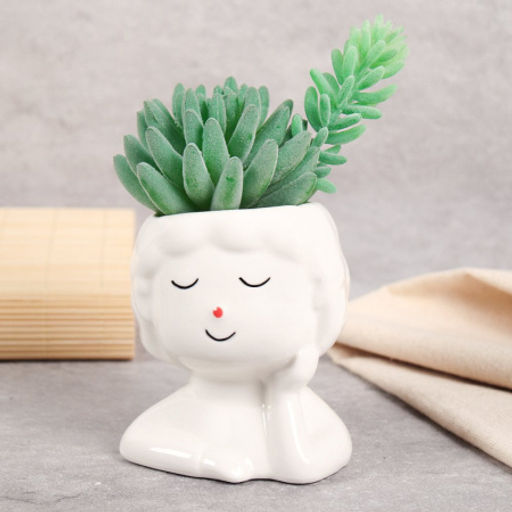 Кашпо 8,5х7x10 см Спящяя девочка / WN10 /уп 100/ белое - Галеонтрейд фото 3