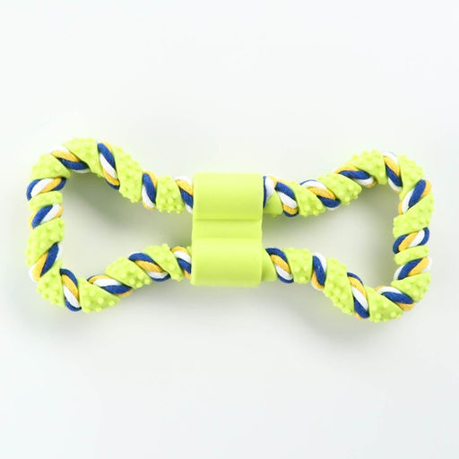 Игрушка витая из резины и каната Мегакость, 19,5 см, салатовая - Пижон фото 2