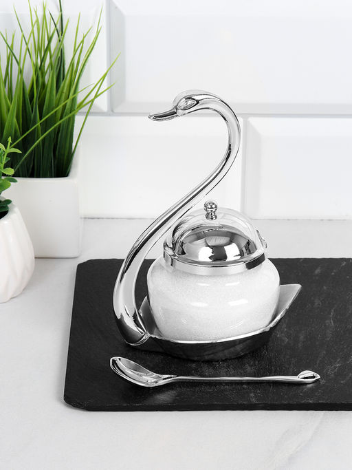 Сахарница Лебедь с ложкой / SWS-990 /уп 60/ - Галеонтрейд фото 4