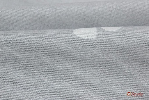 Поплин Белые цветочки под набойку на сером, ш.2.2м, хлопок-100%, 115гр/м.кв - Купава фото 3