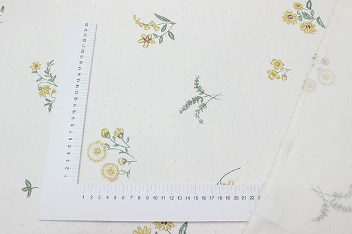 Сатин Цветочное обаяние цв.белый, ш.2.35м, хлопок-100%, 110гр/м.кв - Купава фото 4