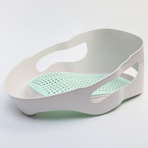 Горка для купания новорожденных Крошка Я, 0-6 мес., р-р 43×30×19 см, белый/мятный