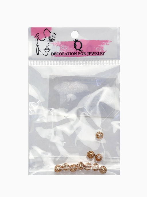 Цена за 2 шт. Кримп (зажимная бусина) СМ-395 (набор 10 шт.), 6 мм, цвет золото