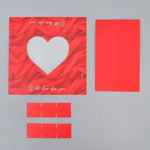 Цена за 5 шт. Коробка для конфет, кондитерская упаковка, 9 ячеек, «Любовь», 14.7×14.7×3.5 см