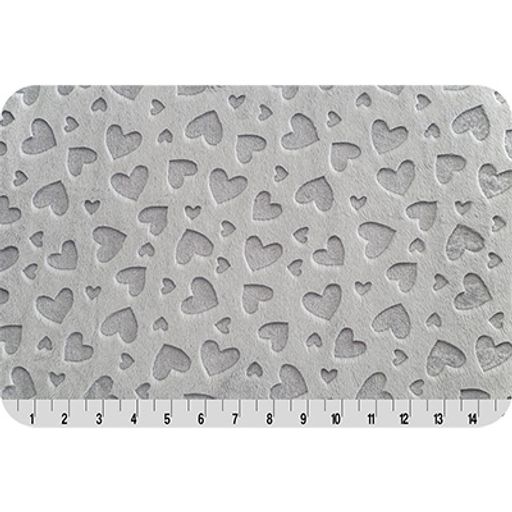 PEPPY Плюш EMBOSSED HEART ФАСОВКА 48 x 48 см 455 г/кв.м 100% полиэстер SILVER