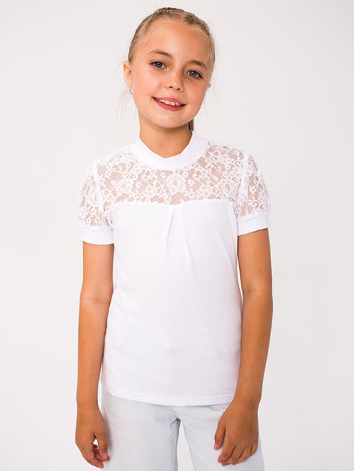 Водолазка с кружевами короткий рукав - Мариша фото 5