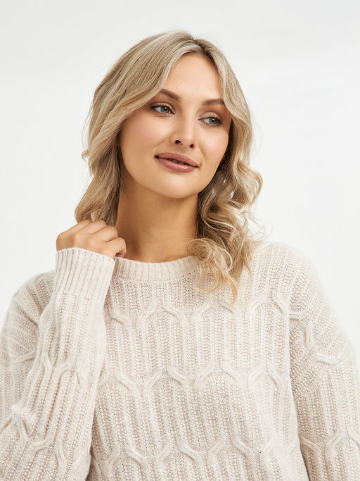 джемпер женский бежевый из шерсти - Glenfield фото 6