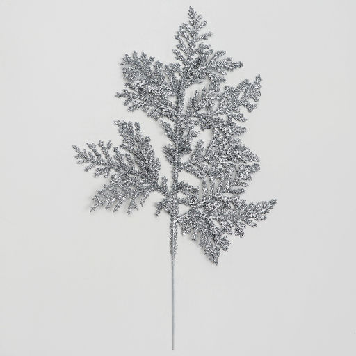 Цена за 10 шт. Декоративная веточка Изумление серебряная, 0.3?12?28 см