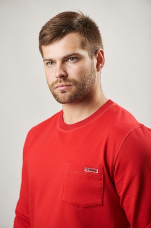 Футер 2-х ниточный Толстовка лонгслив джемпер: Красный