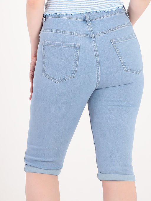 Капри джинсовые женские голубые больших размеров - Almond фото 4
