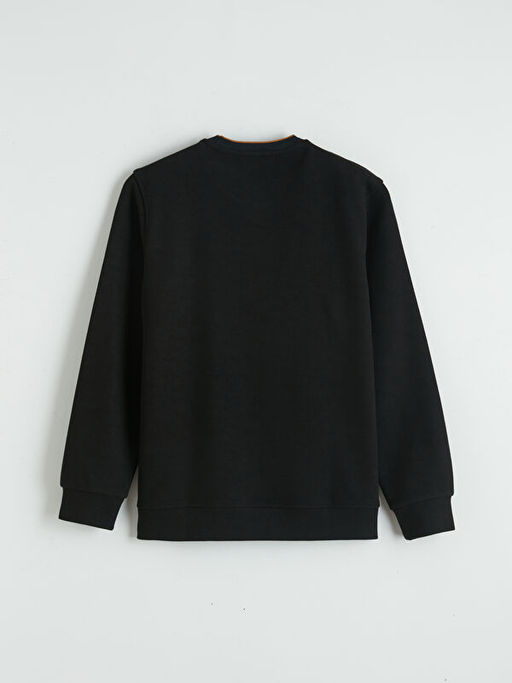 Bisiklet Yaka ?erit Detayl? Erkek Sweatshirt