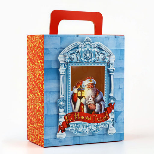 Коробка подарочная новогодняя складная с 3D эффектом С новым годом, 18?15?7.5 см