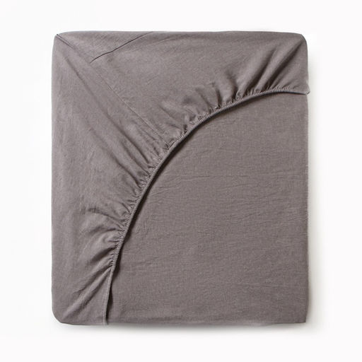 Простыня Этель Denim 160*200*25 см, цв.серый, жатый хлопок, 140 гр/м2, 100% хлопок  фото 6