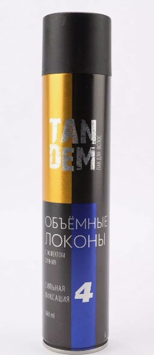 TANDEM лак д/волос 360мл Объемные локоны 4-Сильн.фикс.