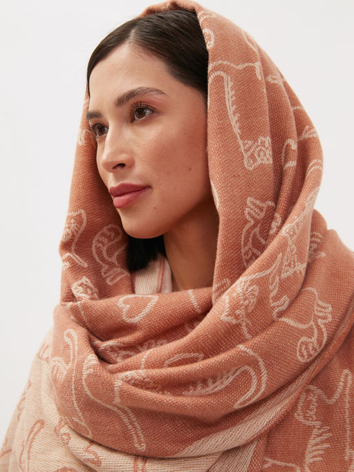 В составе шерсть ! теплый двусторонний палантин - Tantino фото 5