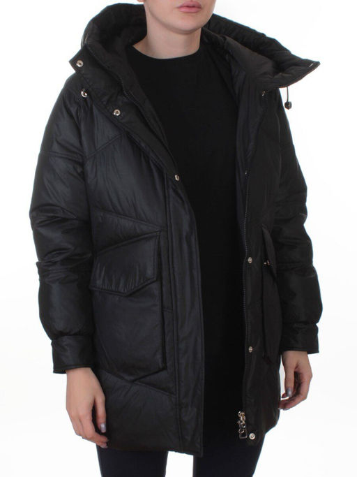EB2819 BLACK Куртка зимняя женская (200 гр. холлофайбер)